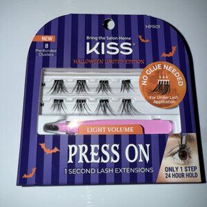 KISS Press-On False Eyelashes, Scarlet, 14 mm, 8 Clusters HPR01